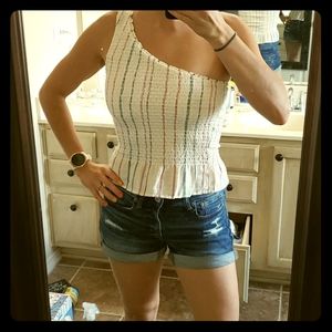 AE smocked one-shoulder top